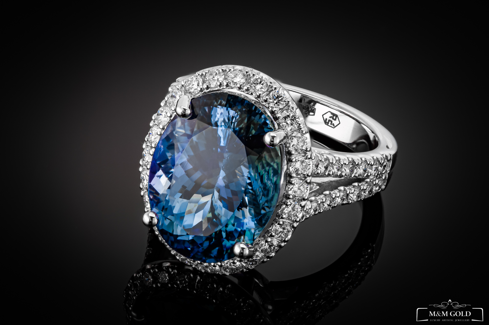 "VelvetOcean™" Ring in white gold 18k, photo 4