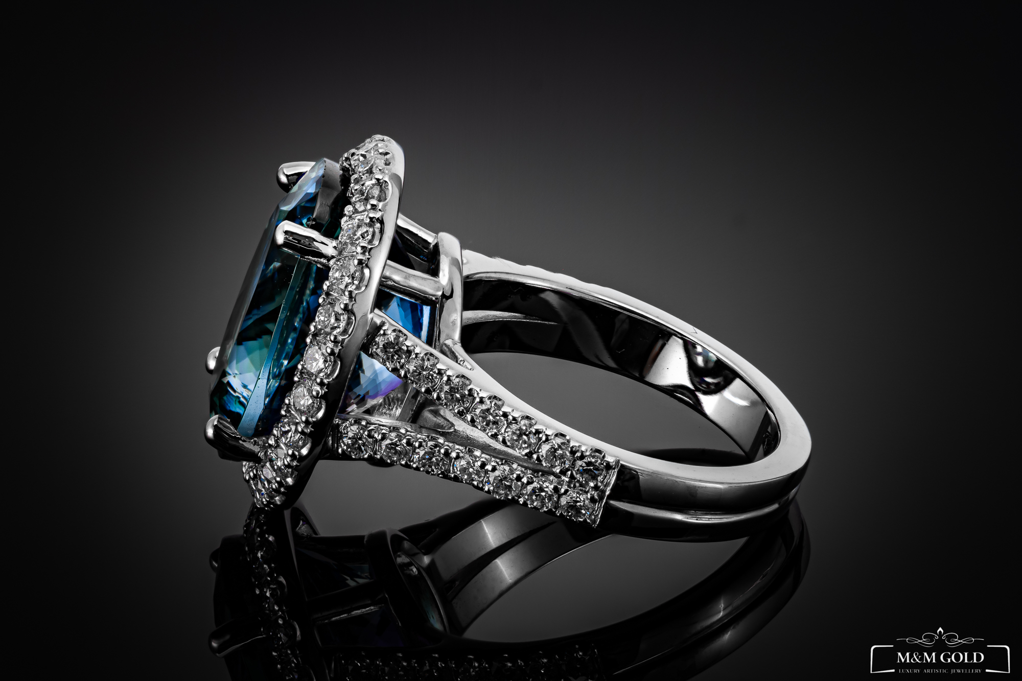 "VelvetOcean™" Ring in white gold 18k, photo 5