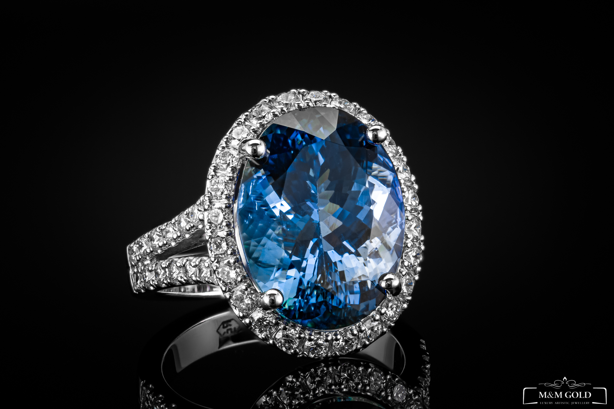 "VelvetOcean™" Ring in white gold 18k, photo 6
