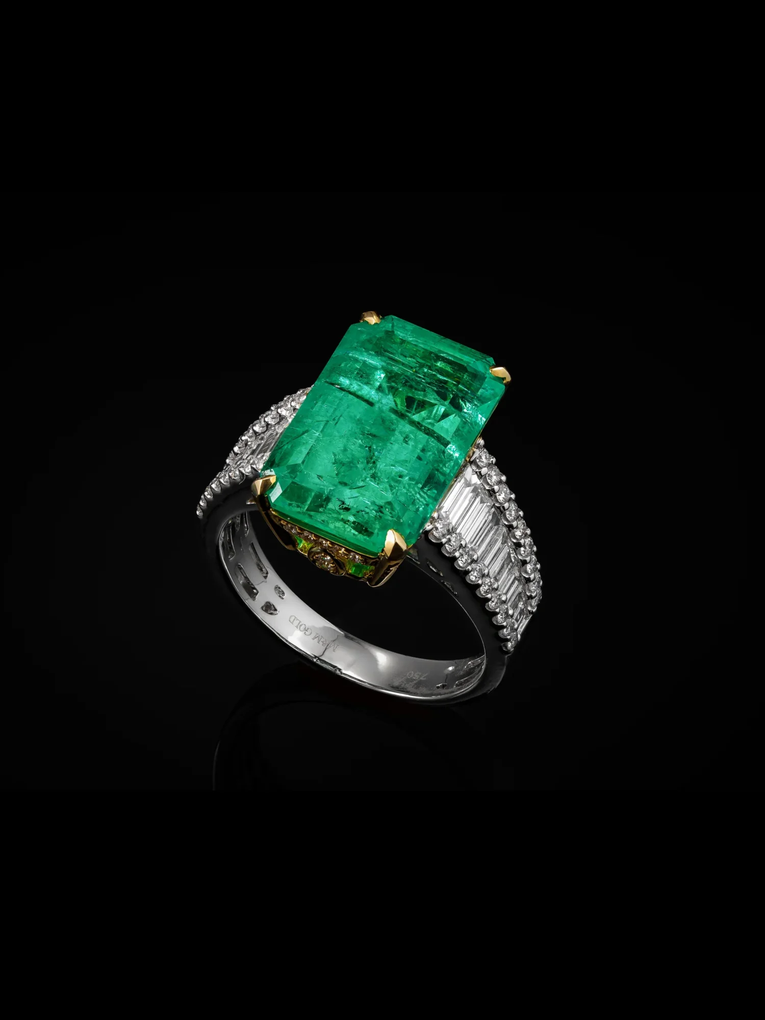 "VerdePrestige™" Ring in white gold 18k, product view