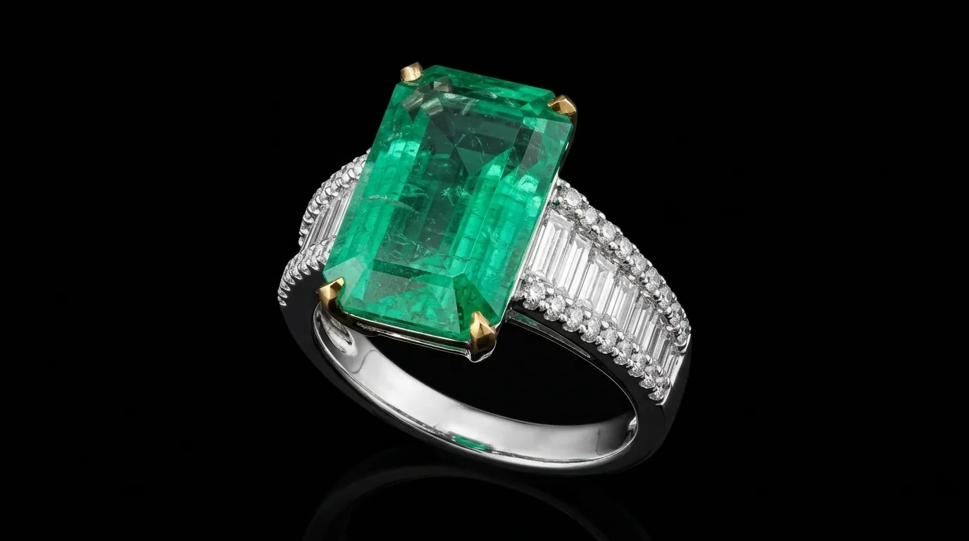 "VerdePrestige™" Ring in white gold 18k, photo 7