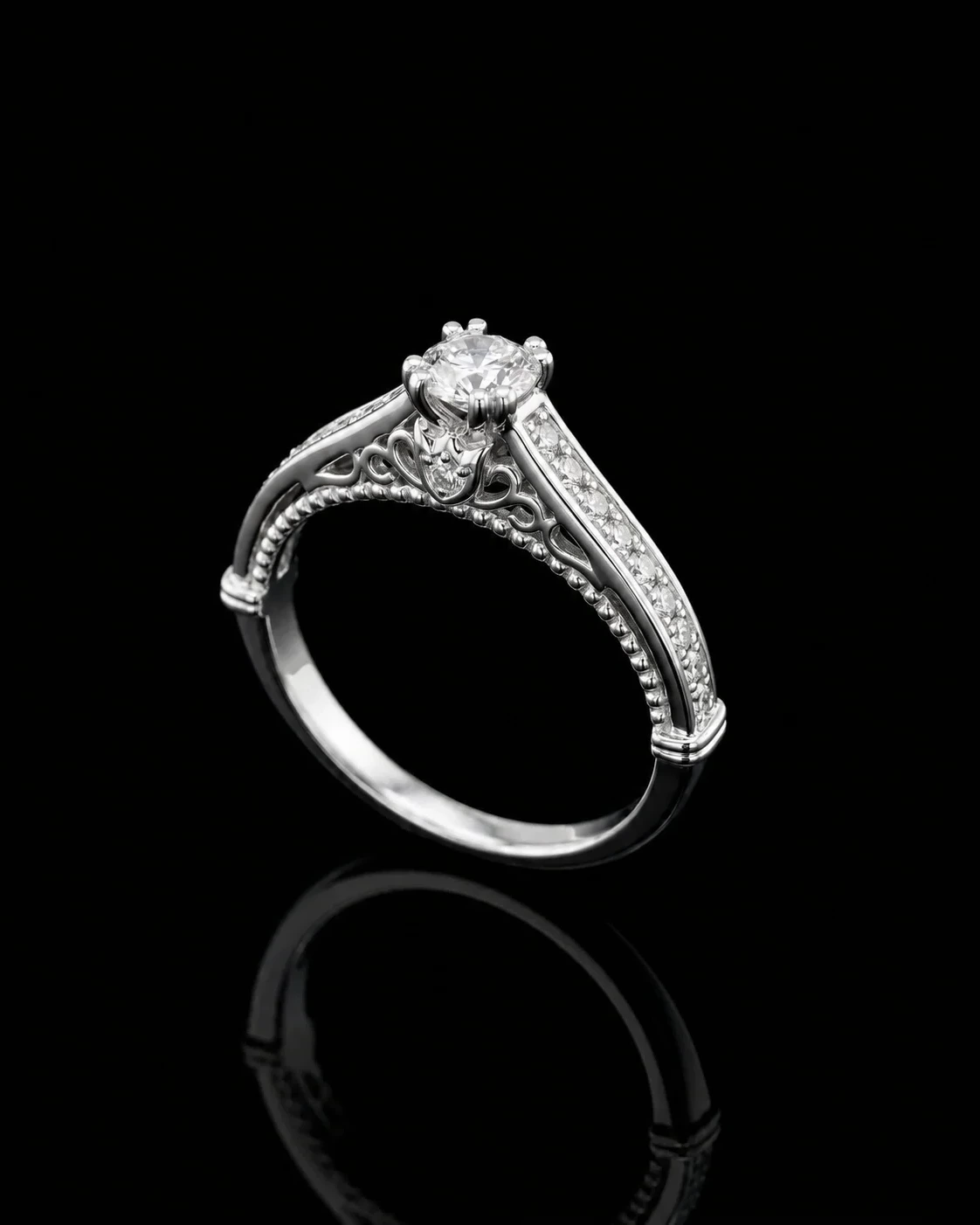 "White Luxury™" "Melrose™" Ring 0.32ct – White gold