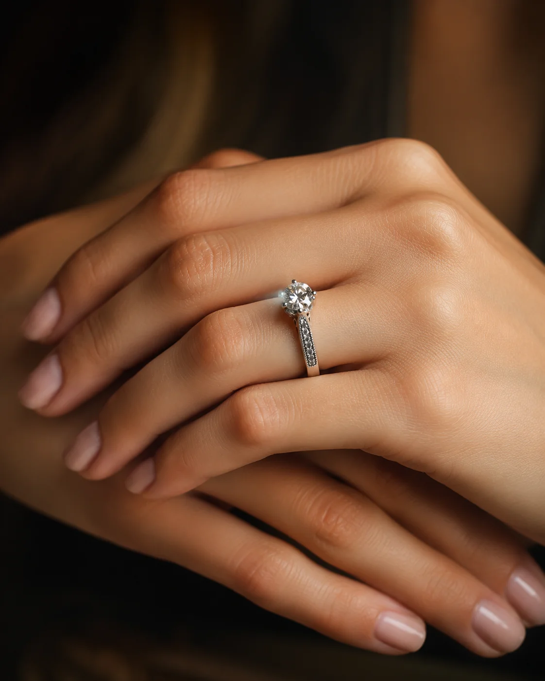 Éternelle Scintille™ Engagement Ring in white gold, photo 2