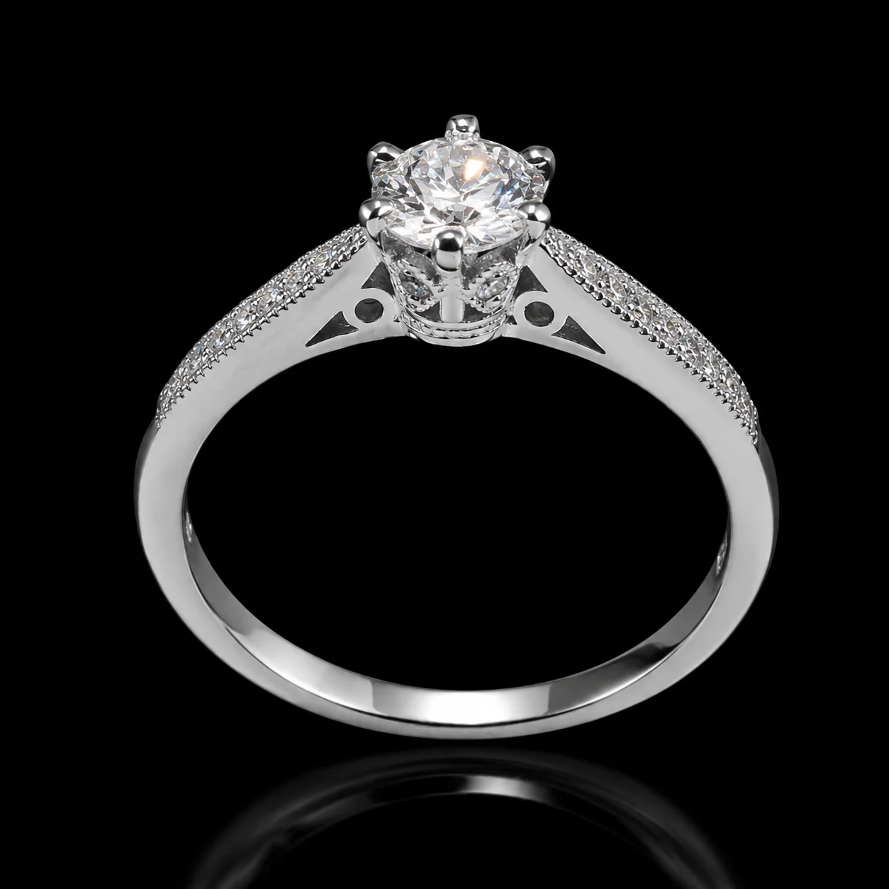 Éternelle Scintille™ Engagement Ring in white gold, photo 3