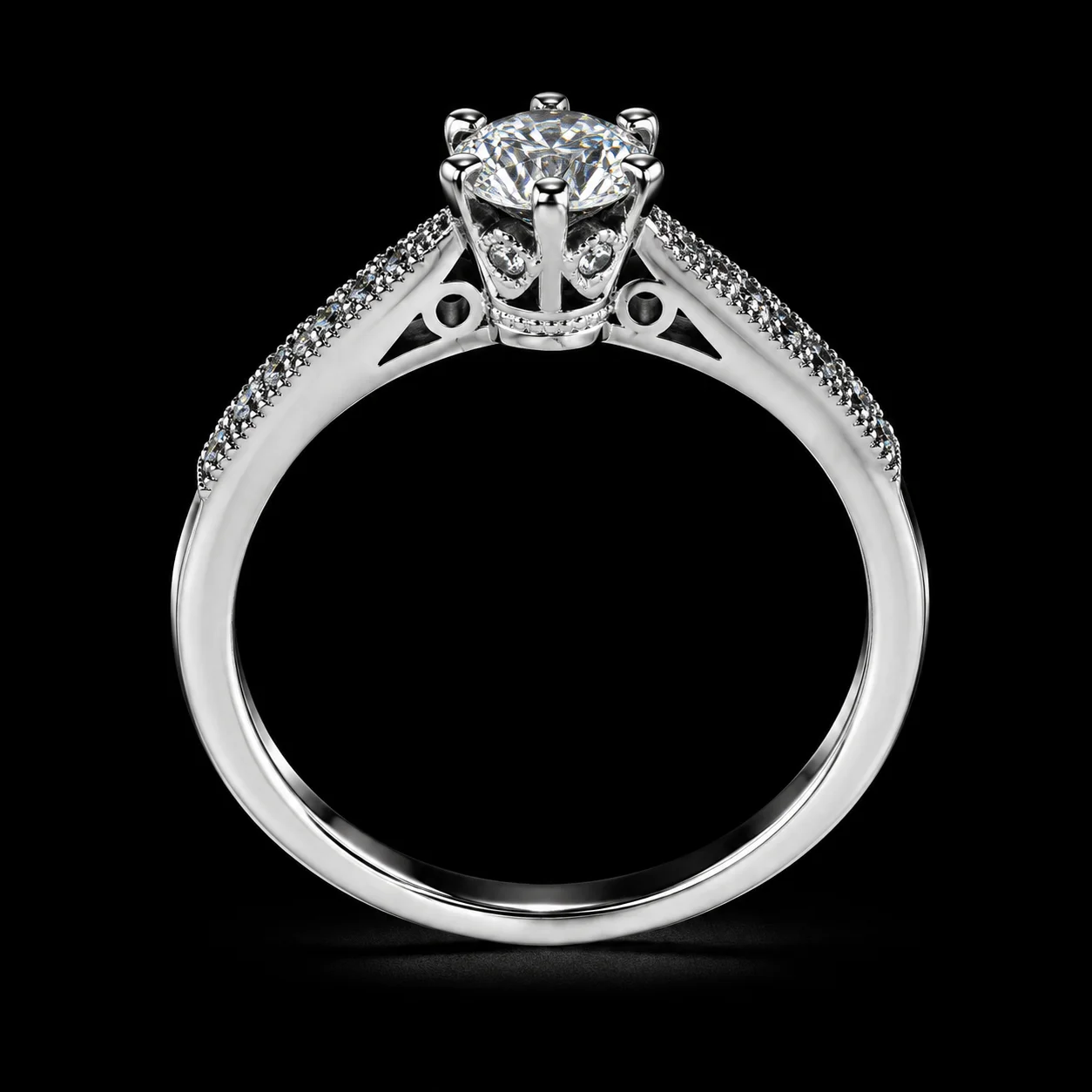 Éternelle Scintille™ Engagement Ring in white gold, photo 4