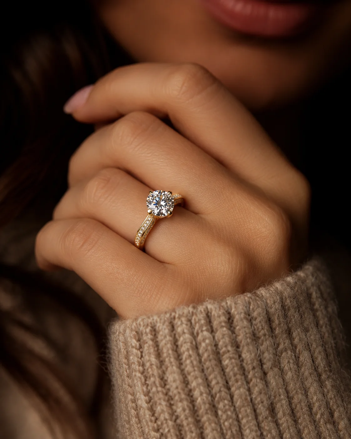 "Golden Crown™" Engagement Ring in yellow gold, photo 2