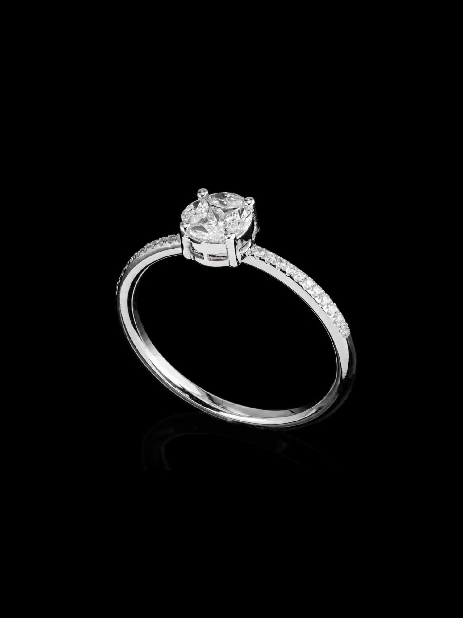 Engagement Ring „InvisibleOne™” 0.30ct – White gold 18k