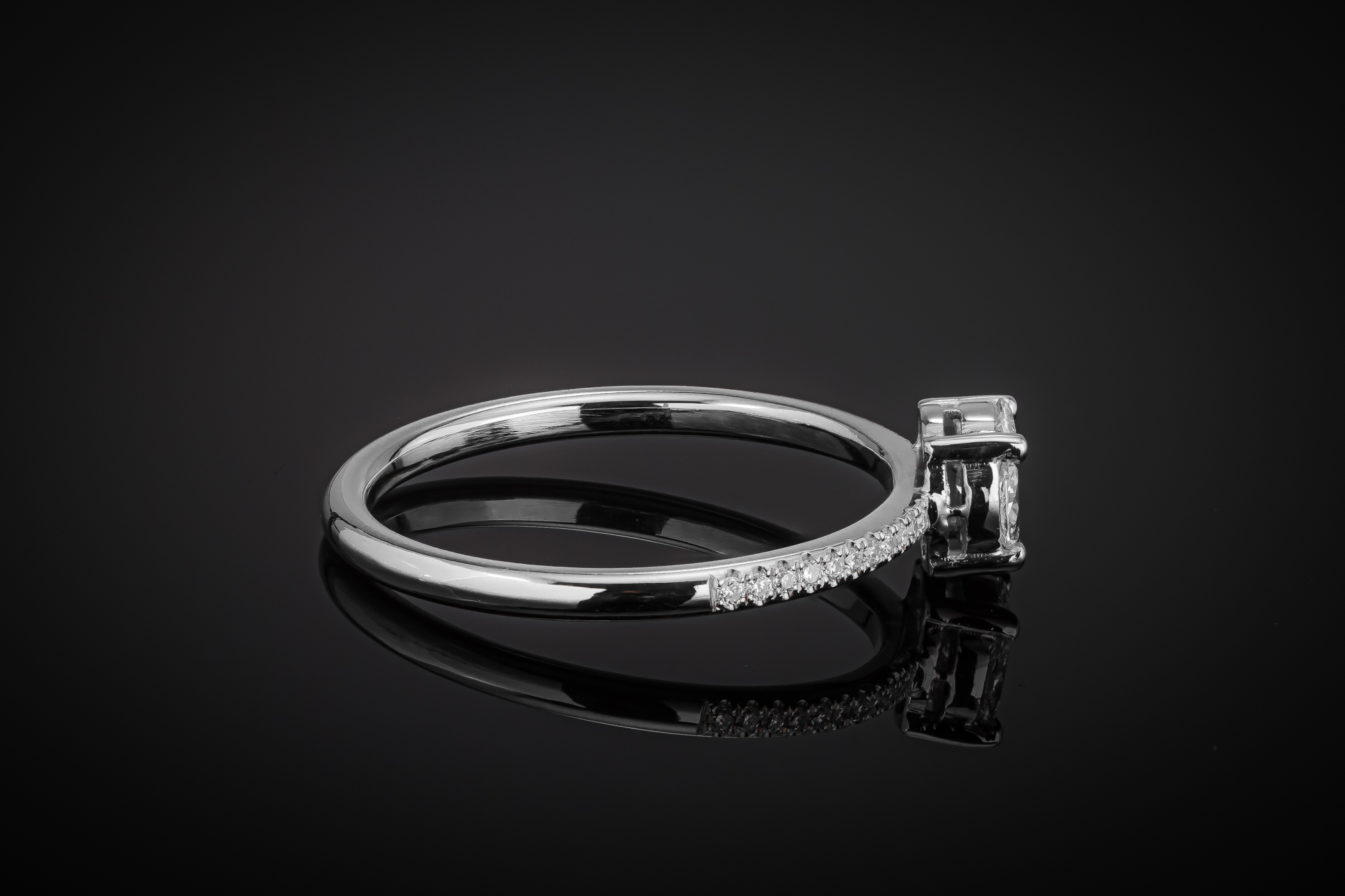 Engagement Ring „InvisibleOne™” in white gold 18k, photo 4