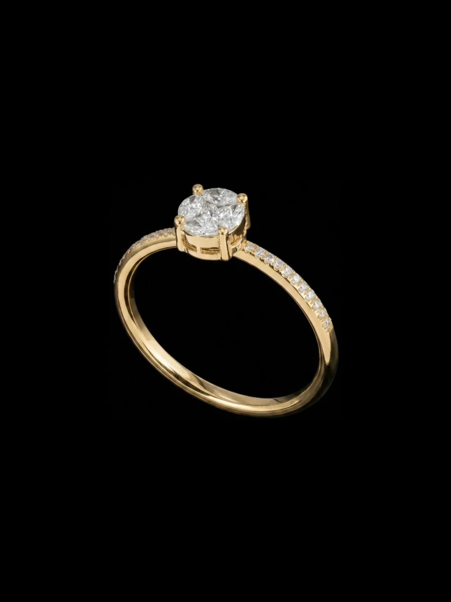 Engagement Ring "InvisibleOne™" 0.31ct – Yellow gold 18k