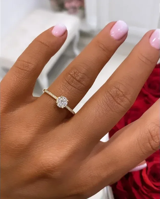 Engagement Ring "InvisibleOne™" in yellow gold 18k, photo 2