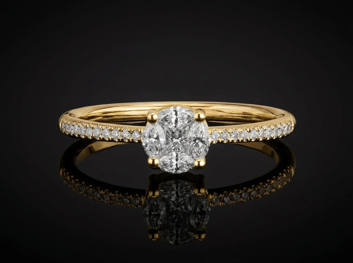 Engagement Ring "InvisibleOne™" in yellow gold 18k, photo 3