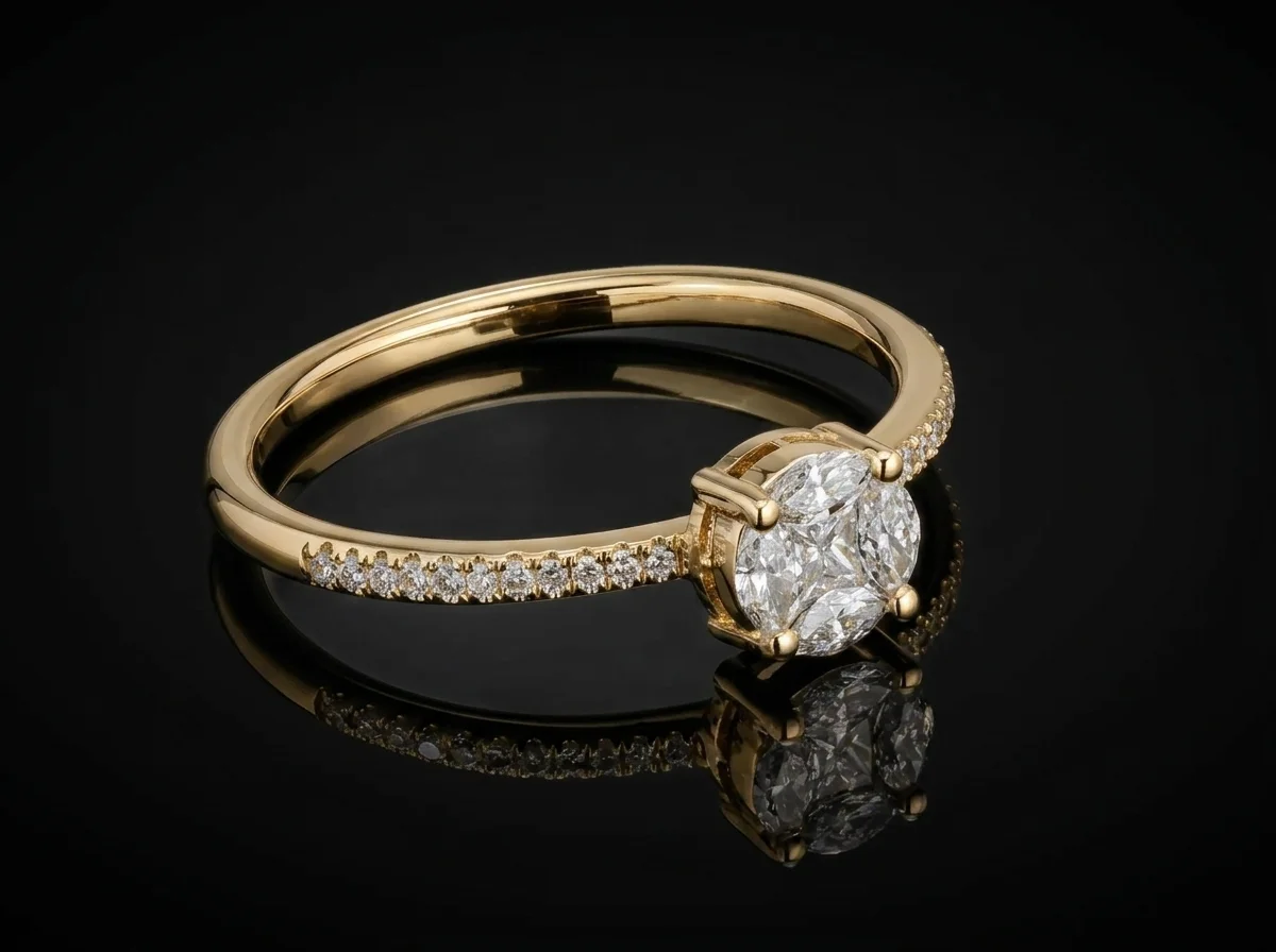 Engagement Ring "InvisibleOne™" in yellow gold 18k, photo 6