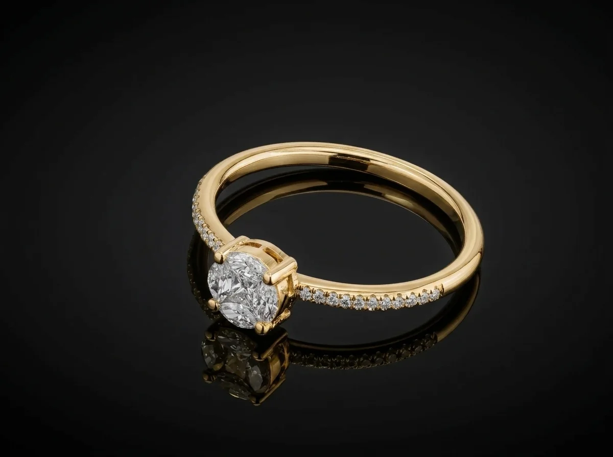 Engagement Ring "InvisibleOne™" in yellow gold 18k, photo 7
