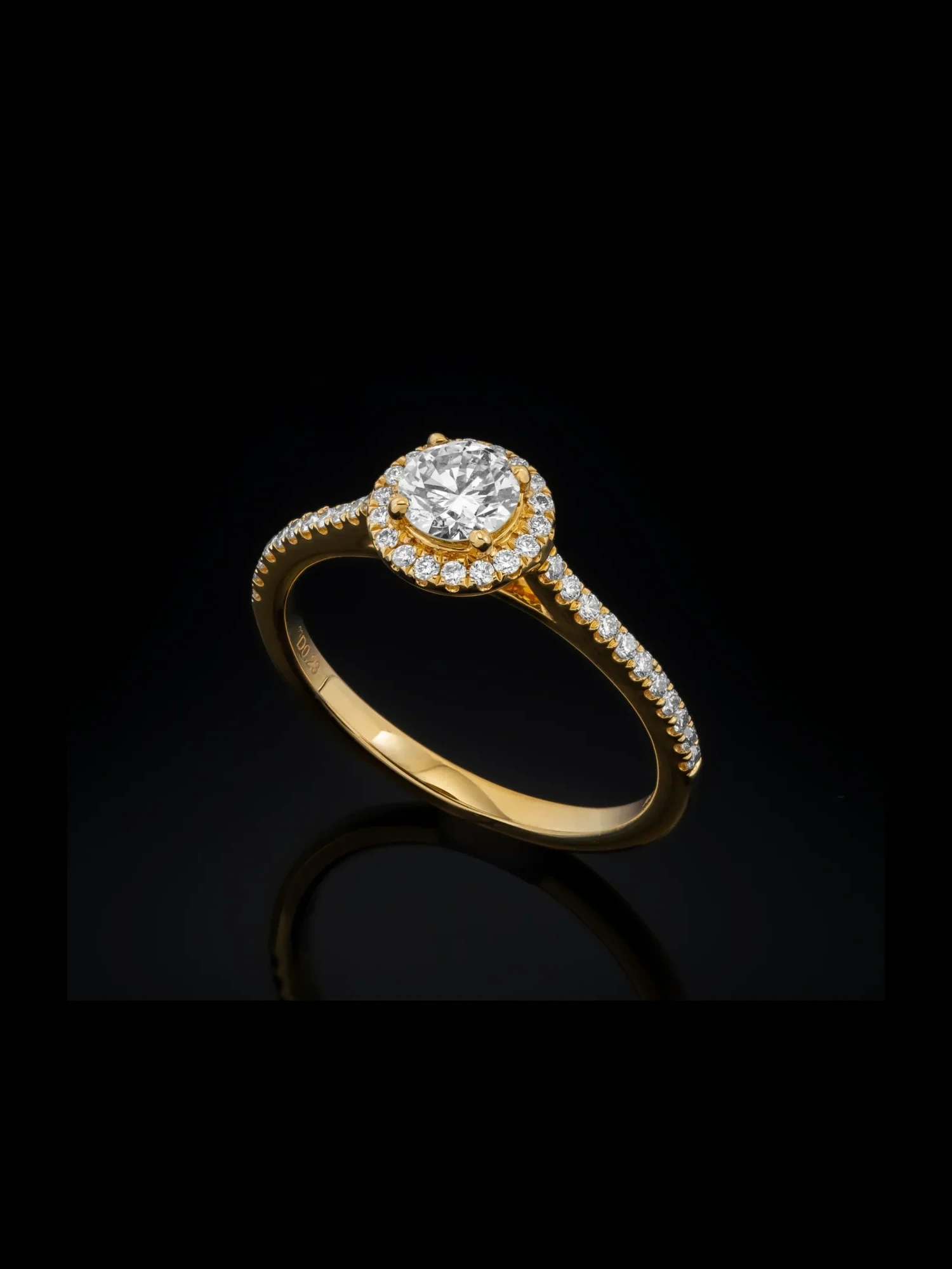 "OneHalo™" 0.40ct Engagement Ring – Yellow gold 18k