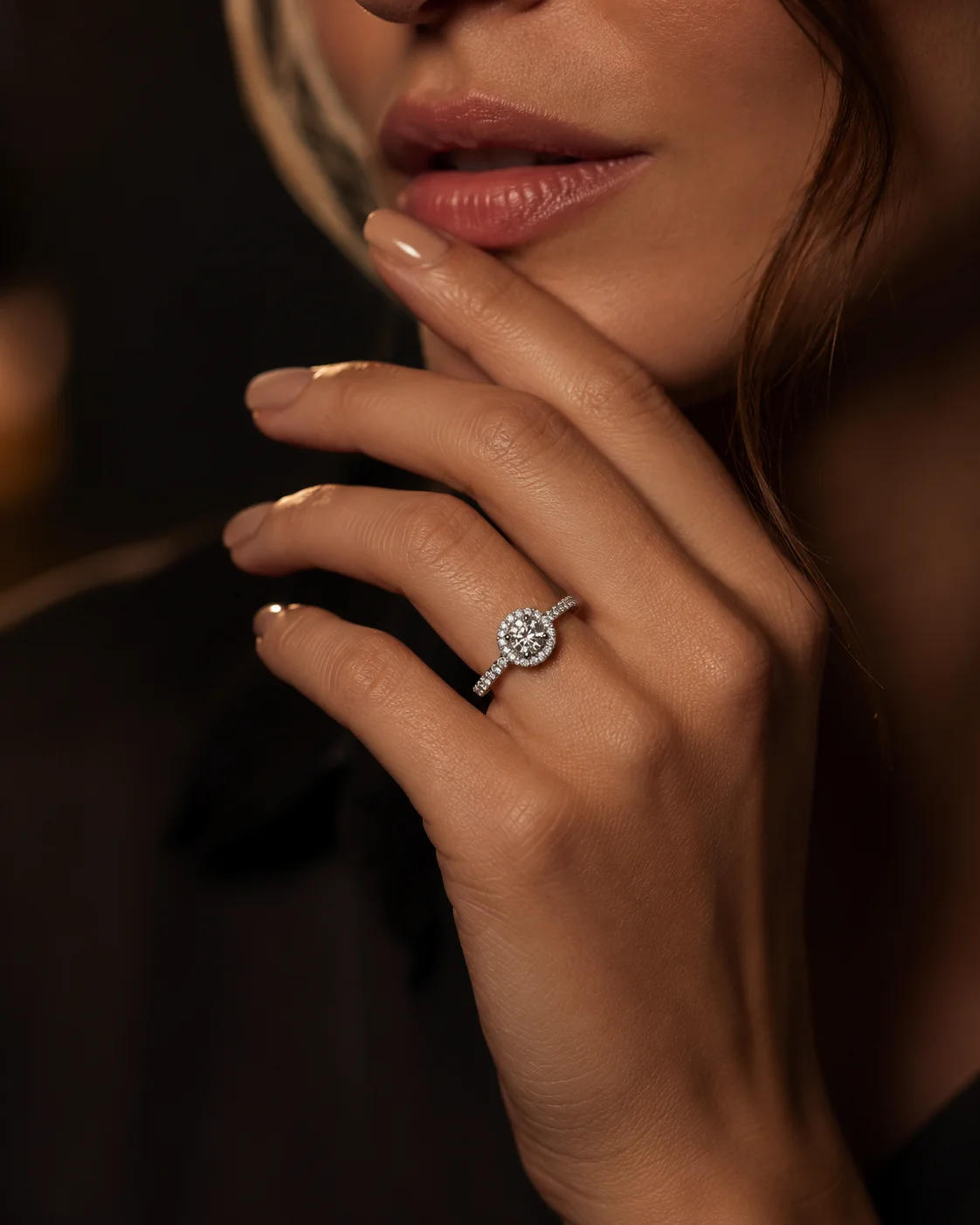 "OneHalo™" Engagement Ring in white gold 18k, photo 2