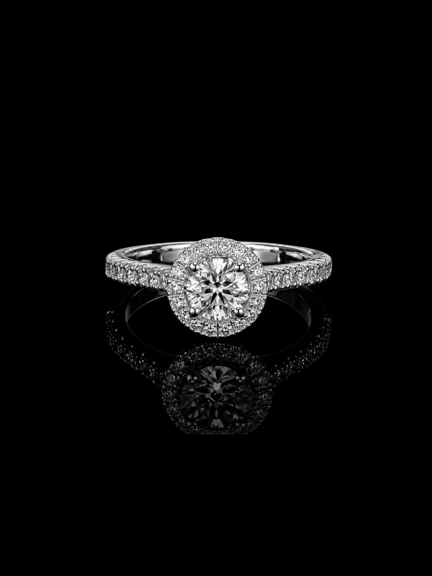"OneHalo™" Engagement Ring in white gold 18k, photo 4