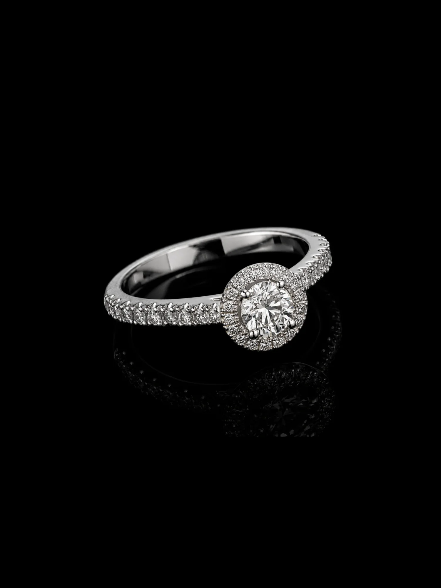 "OneHalo™" Engagement Ring in white gold 18k, photo 5