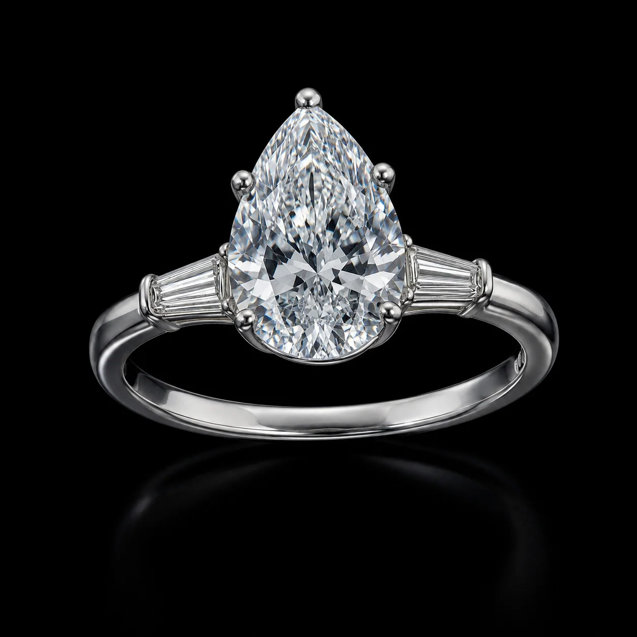 "PearCut™" Engagement Ring in platinum, photo 3