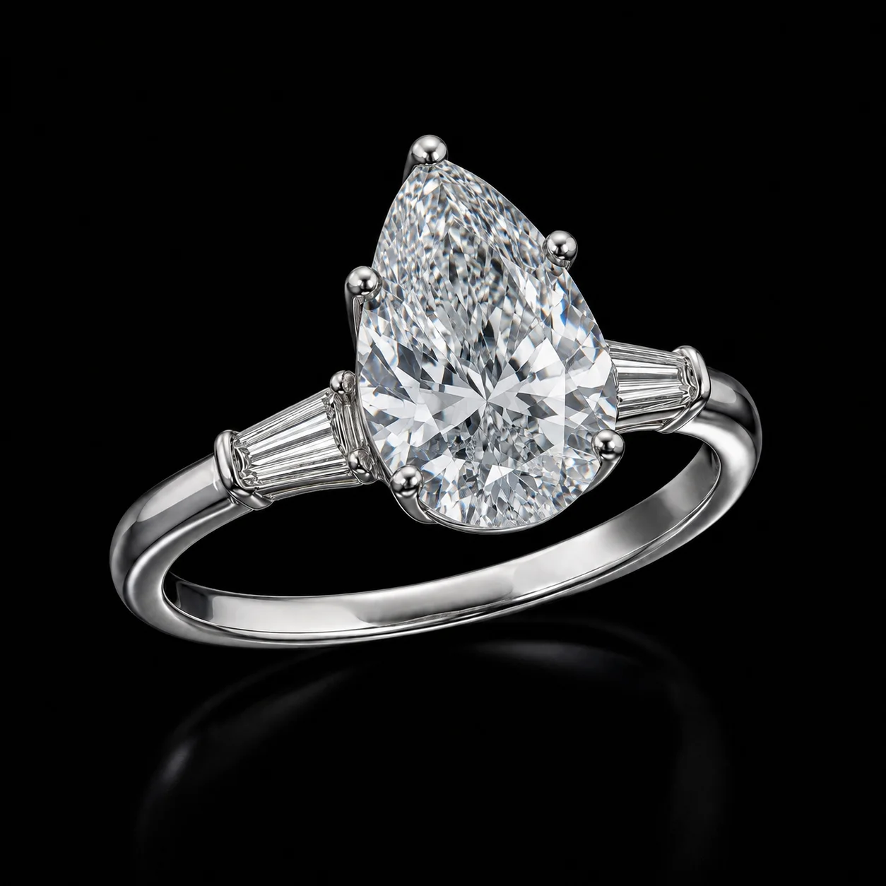 "PearCut™" Engagement Ring in platinum, photo 4