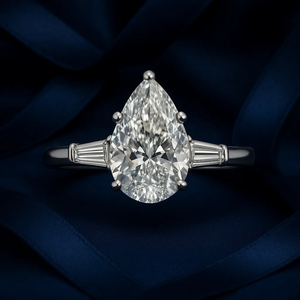 "PearCut™" Engagement Ring in platinum, photo 5