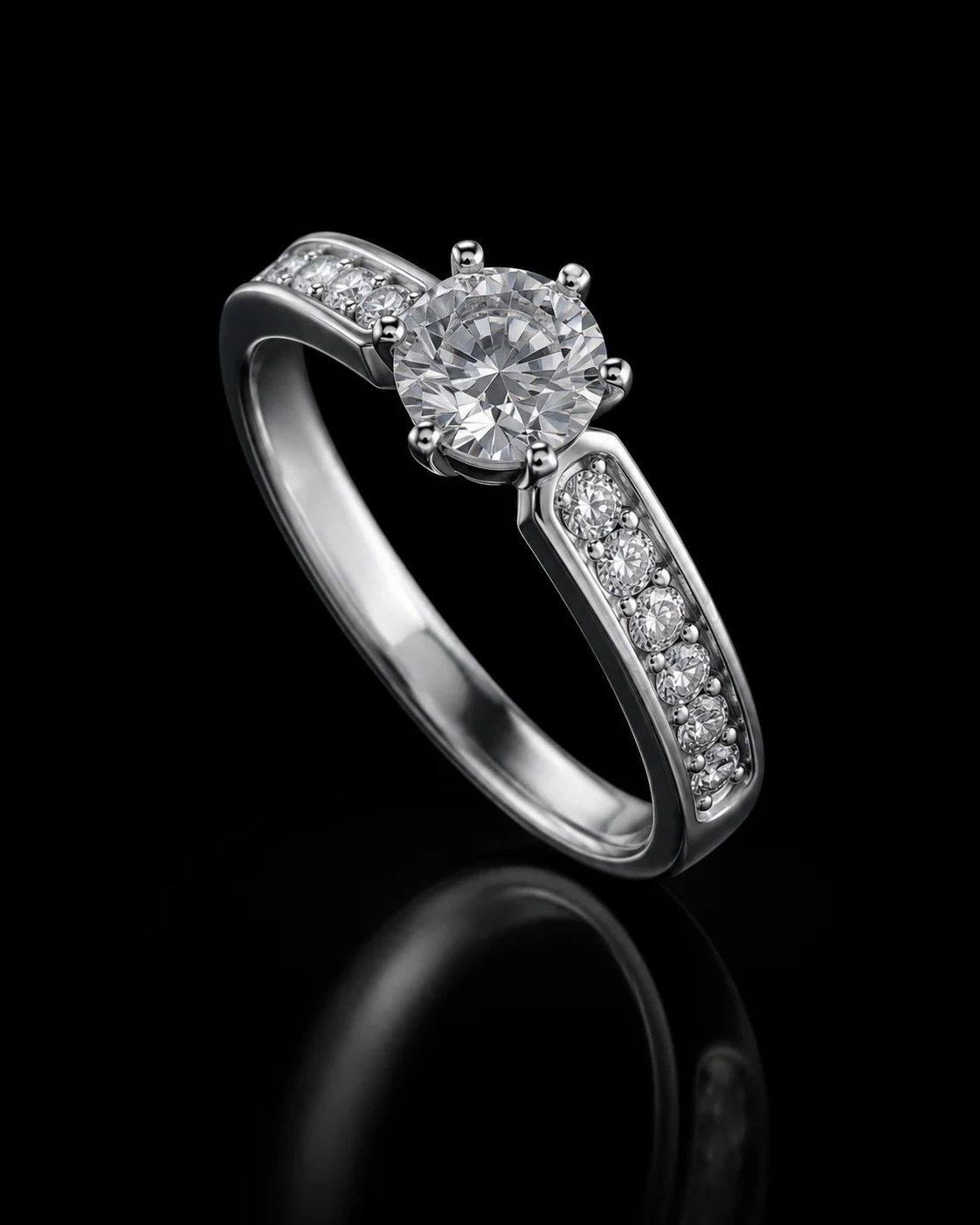 "Sillage™" Engagement Ring – White gold