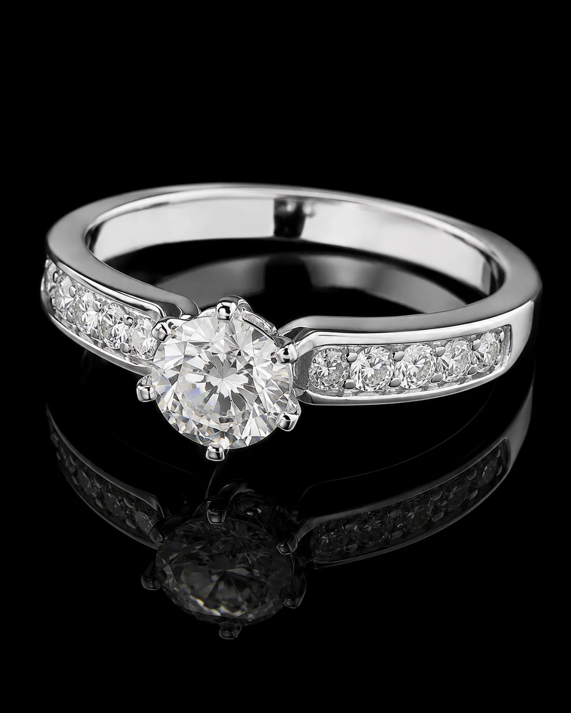 "Sillage™" Engagement Ring in white gold, photo 4