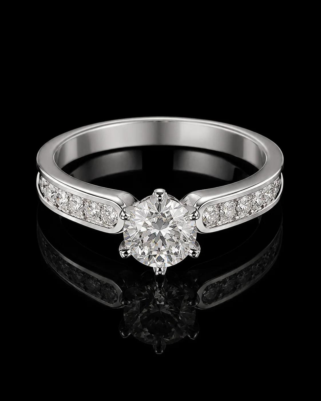 "Sillage™" Engagement Ring in white gold, photo 5