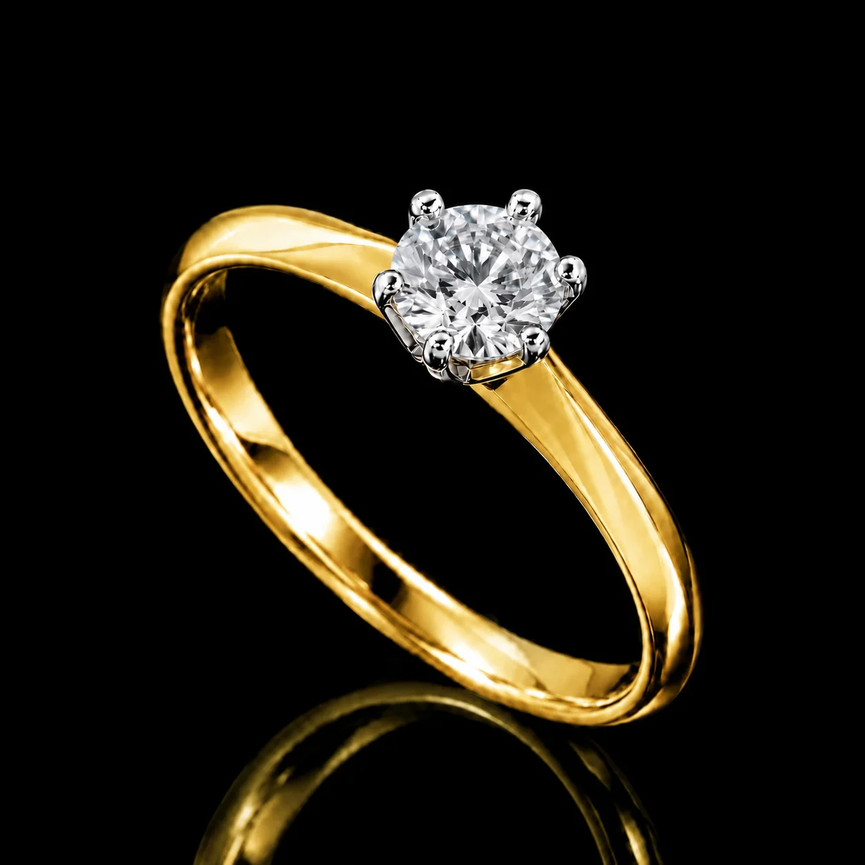 "Singiel™" 0.50ct Engagement Ring – Yellow gold 18k