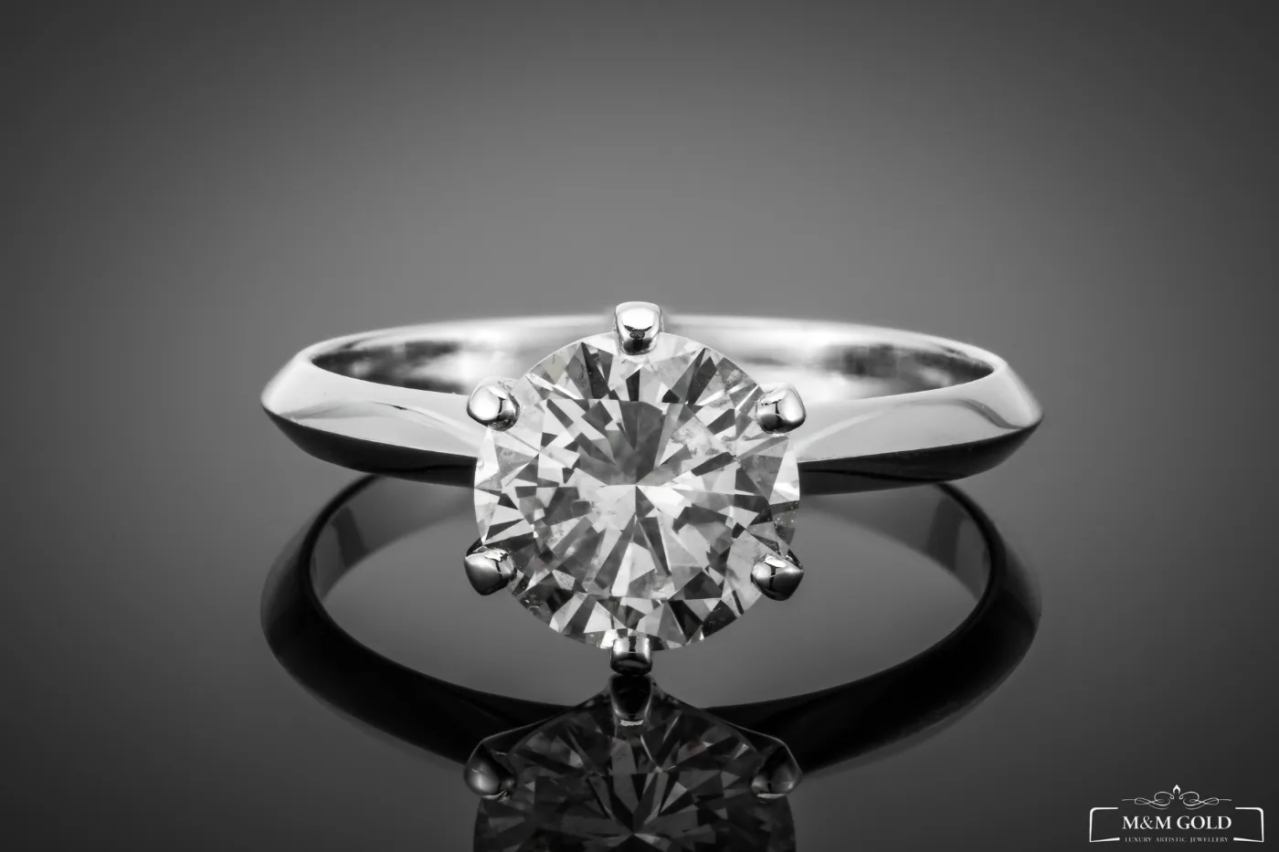 Singiel™ Engagement Ring in white gold, photo 3