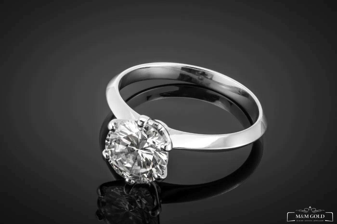 Singiel™ Engagement Ring in white gold, photo 4