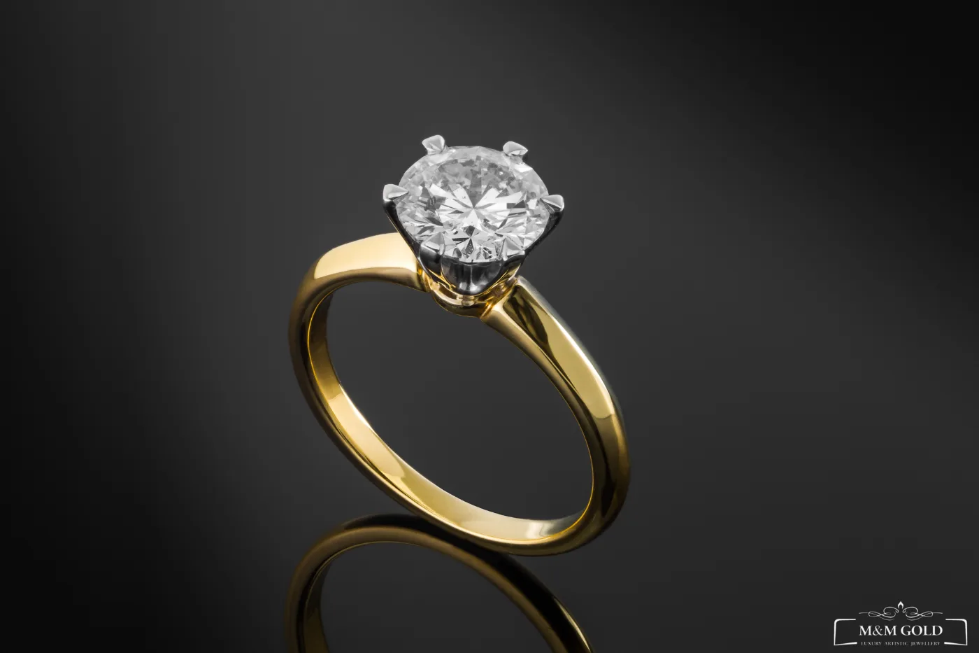 "TheTiffany™" Engagement Ring in yellow gold, photo 5