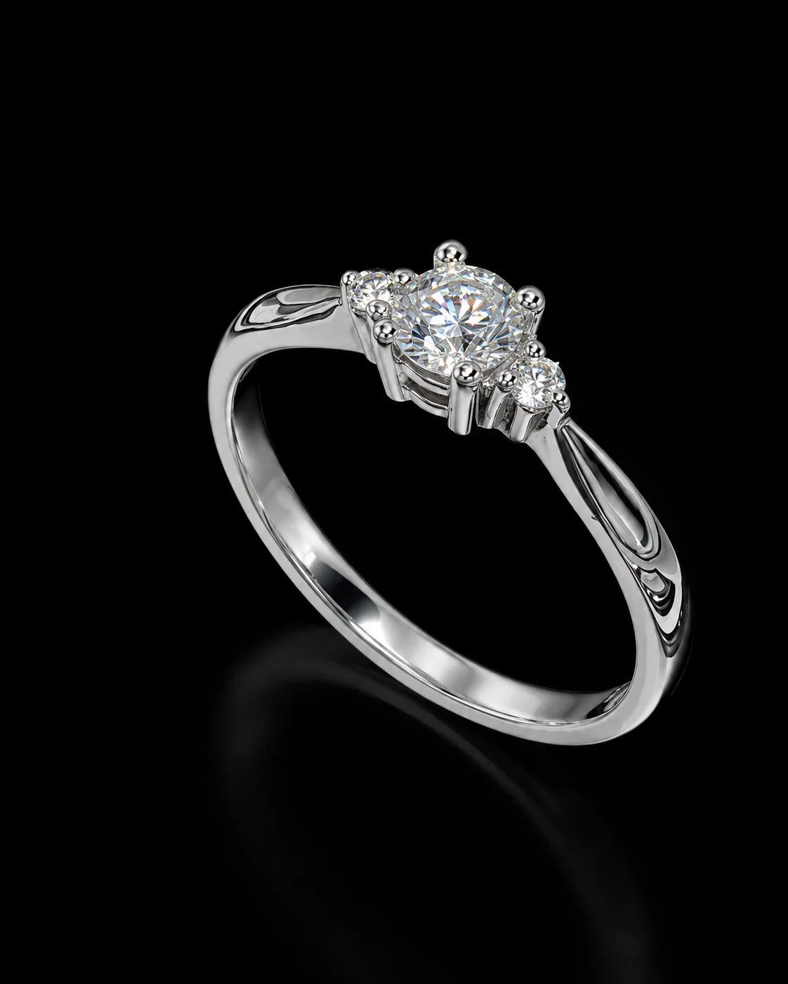 "Trinité™" Engagement Ring – White gold