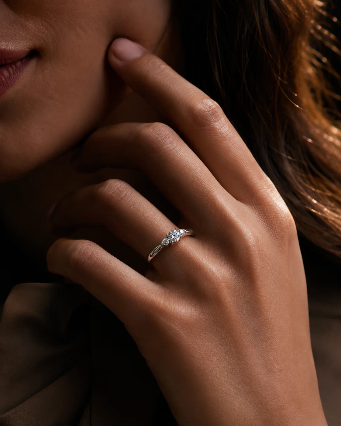 "Trinité™" Engagement Ring in white gold, photo 2