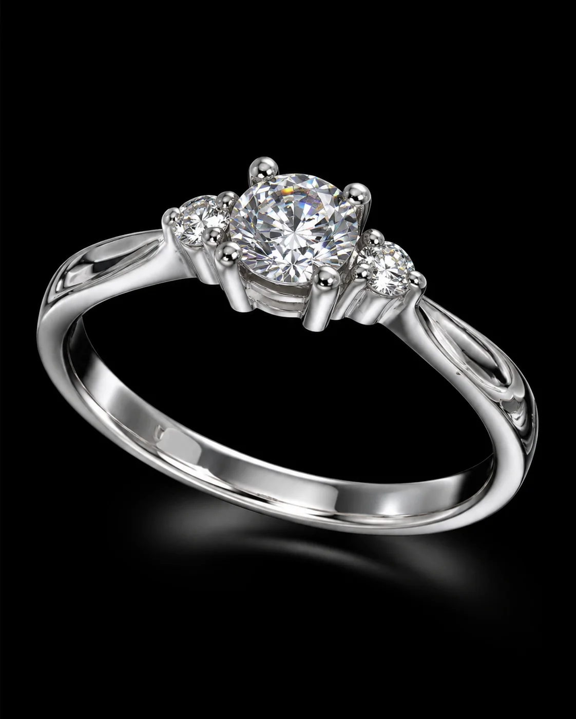 "Trinité™" Engagement Ring in white gold, photo 3