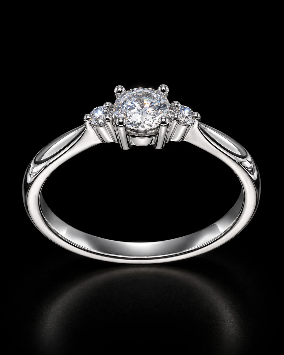 "Trinité™" Engagement Ring in white gold, photo 4