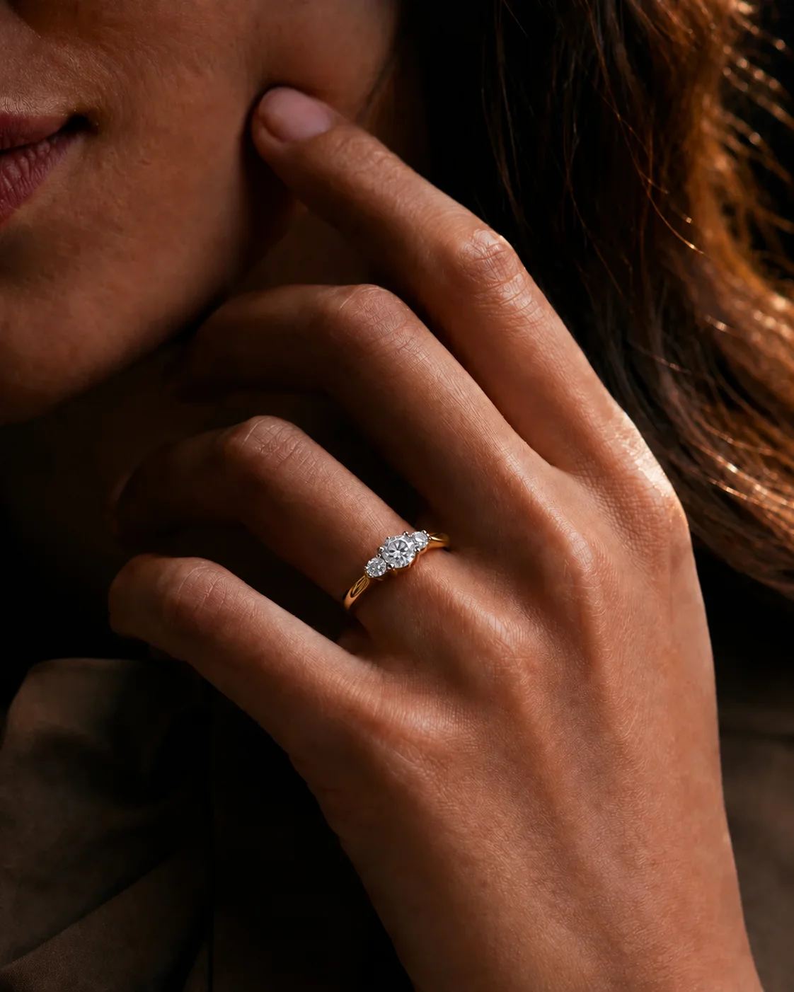 "Trinité™" Engagement Ring in rose gold, photo 2
