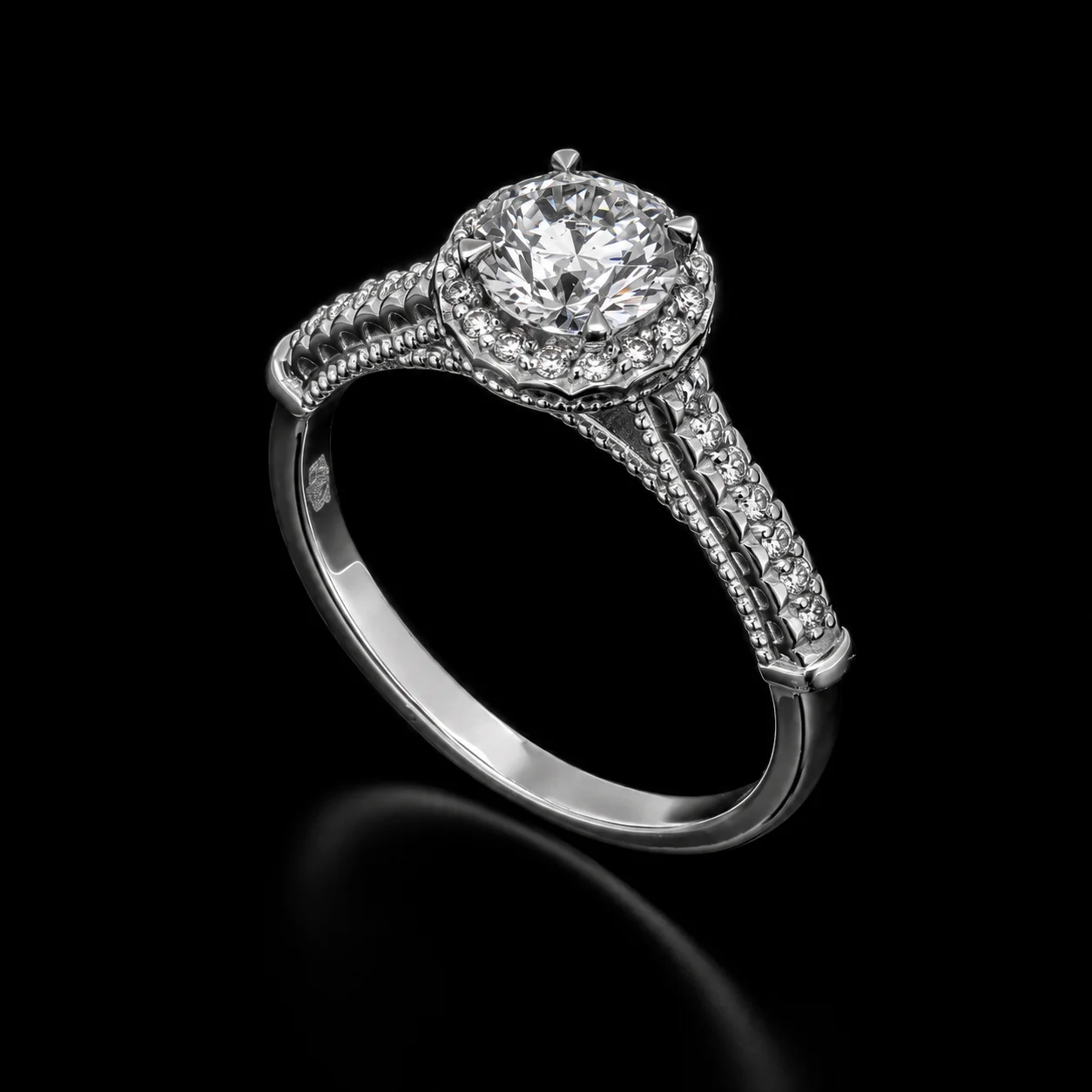 "Weave™" Engagement Ring – White gold