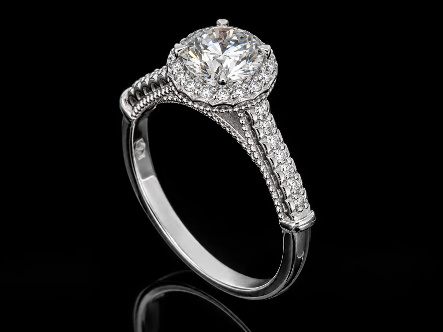 "Weave™" Engagement Ring in white gold, photo 3