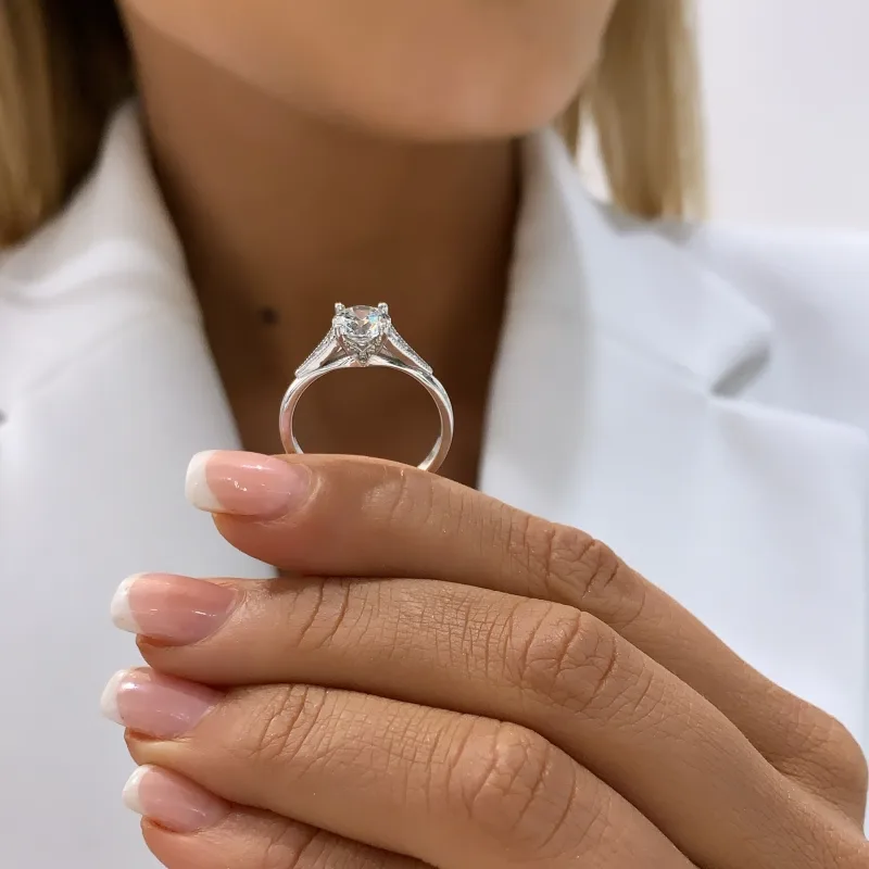 "White Luxury™" Engagement Ring in white gold, photo 7