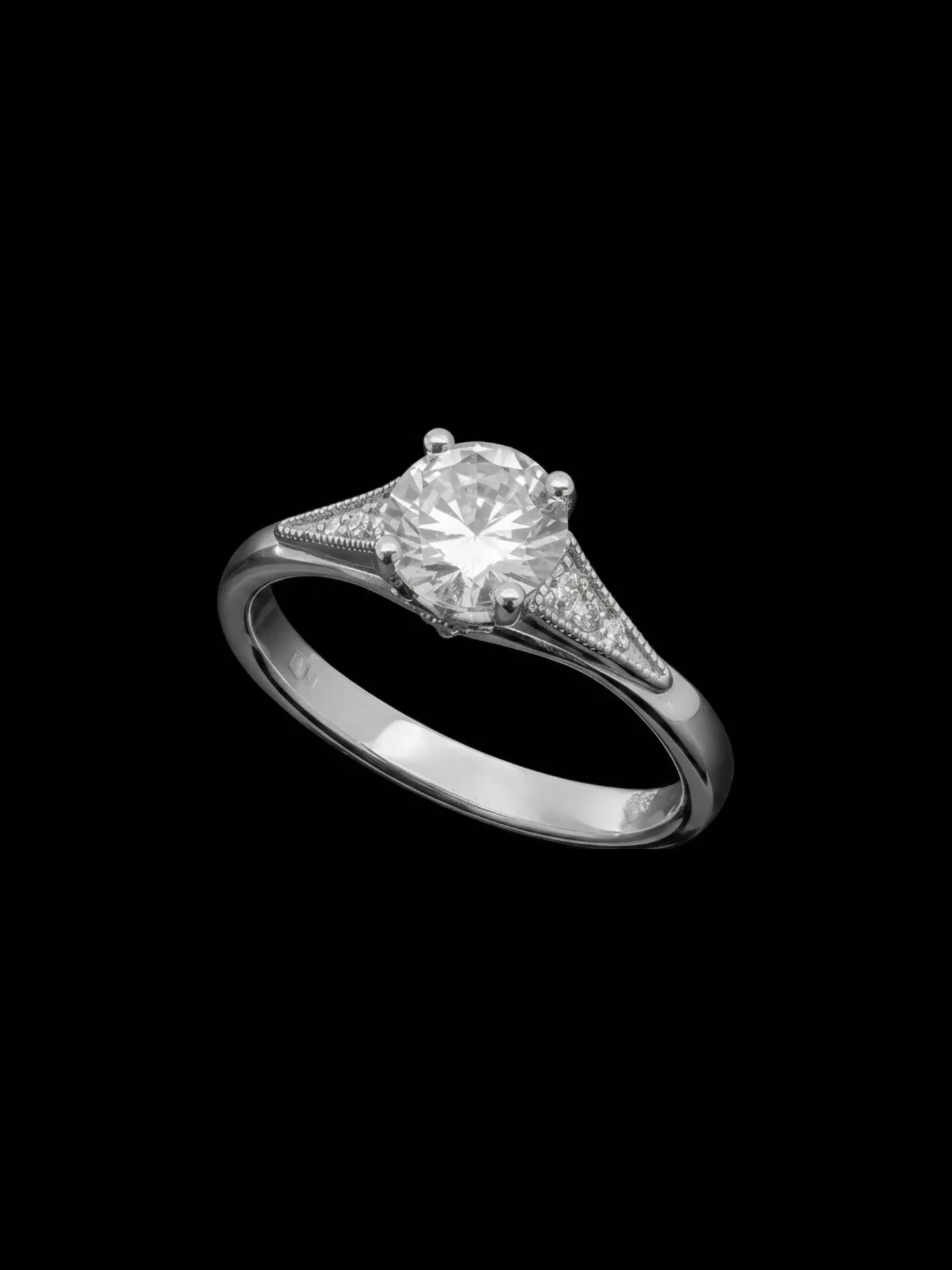 White Luxury™ Engagement Ring in white gold, product view