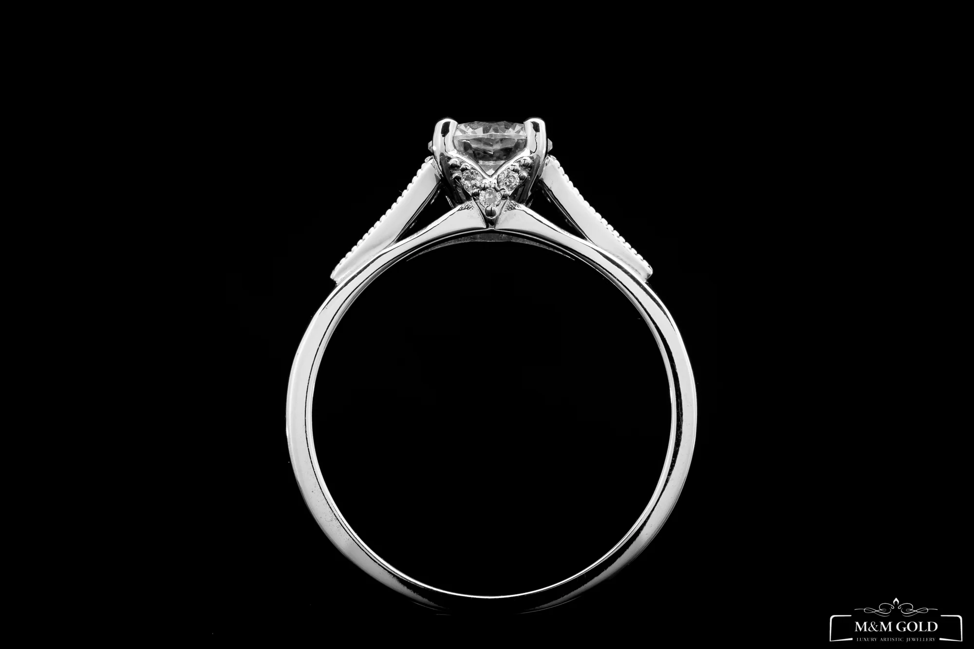 White Luxury™ Engagement Ring in white gold, photo 3