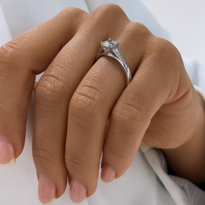 White Luxury™ Engagement Ring in white gold, photo 7