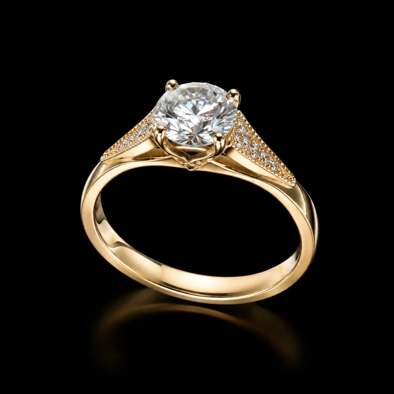 "White Luxury™" Engagement Ring in rose gold, photo 3