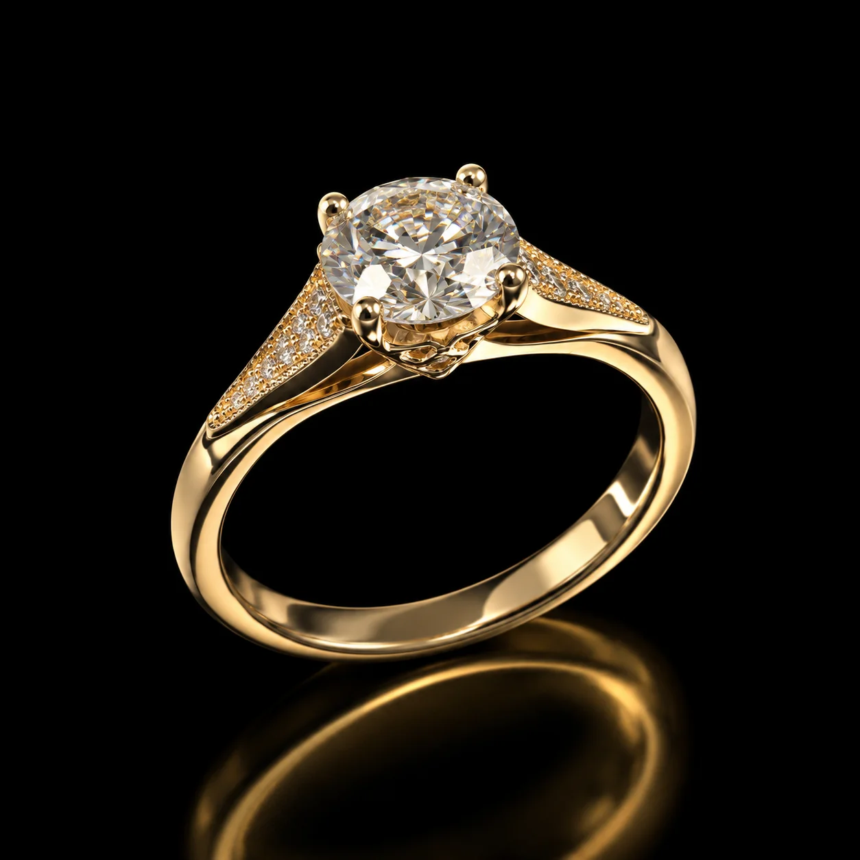 "White Luxury™" Engagement Ring in rose gold, photo 4