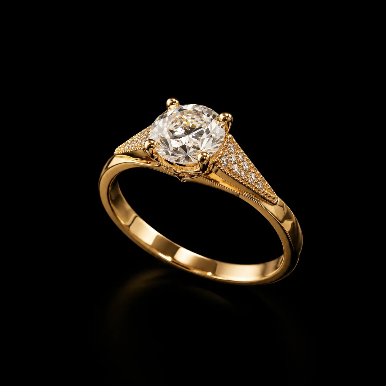 "White Luxury™" Engagement Ring in rose gold, photo 5