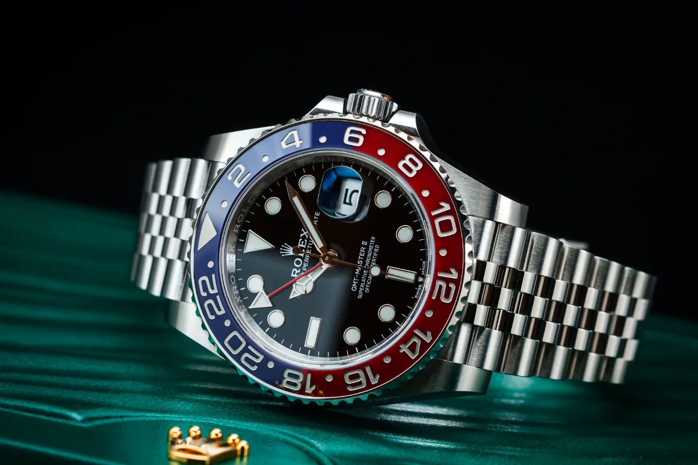 ROLEX GMT MASTER II Pepsi on Jubilee, discontinued 126710BLRO