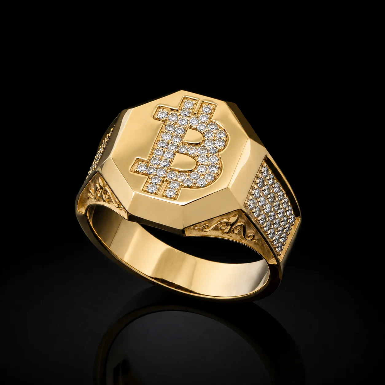 Bitcoin Signet Ring – Yellow gold 18k