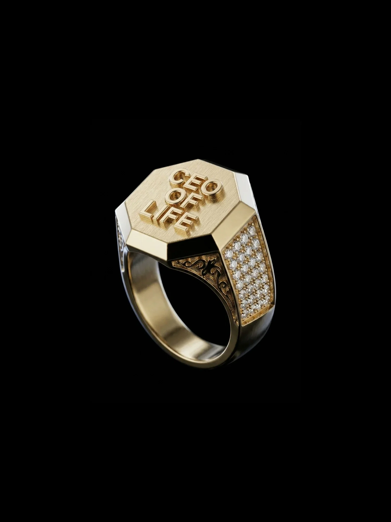 CEOOFLIFE™ Signet Ring – Yellow gold