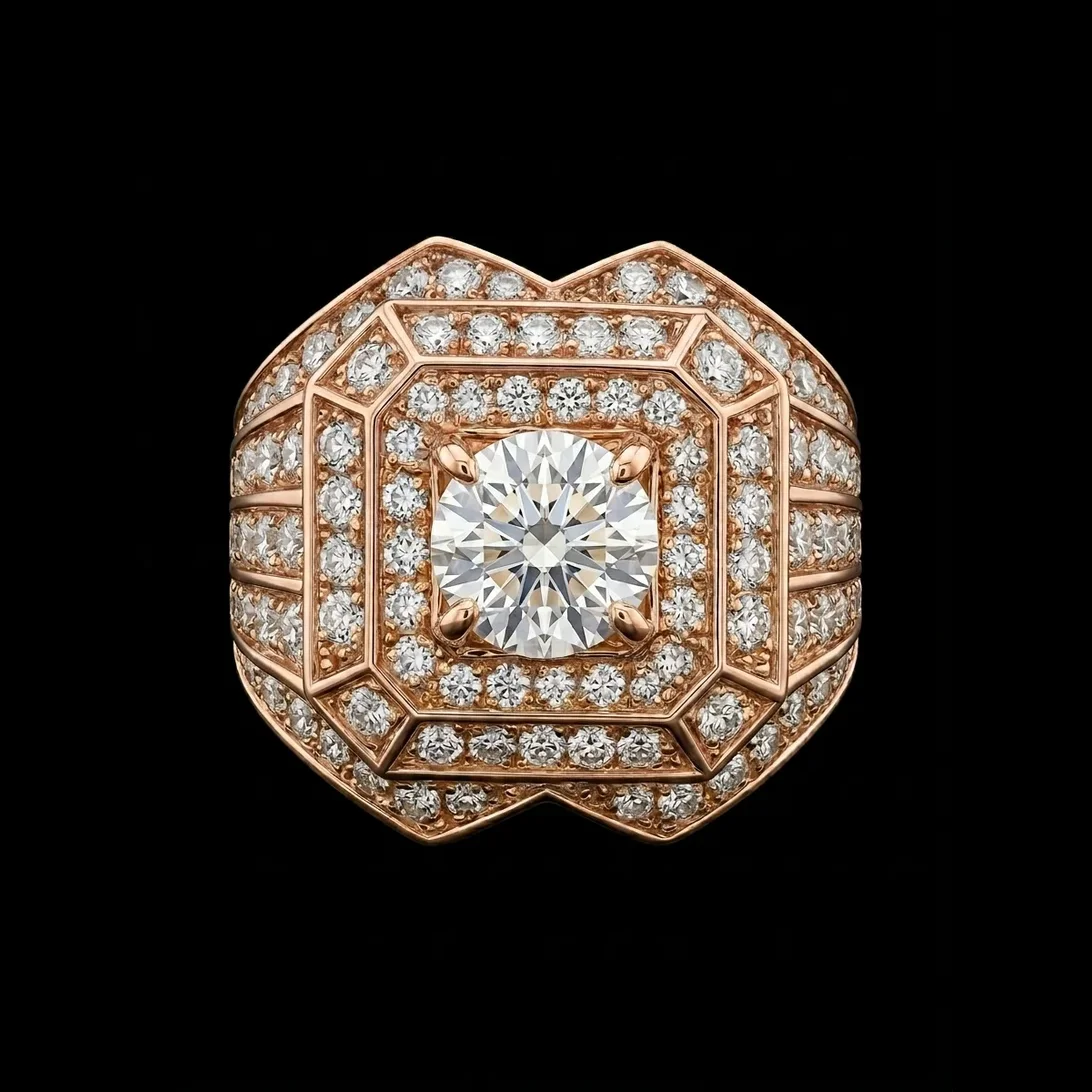 Men's "MM4MEN™" Signet Ring in rose gold, product view